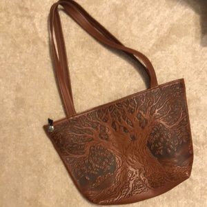Oberon design large tree of life leather purse